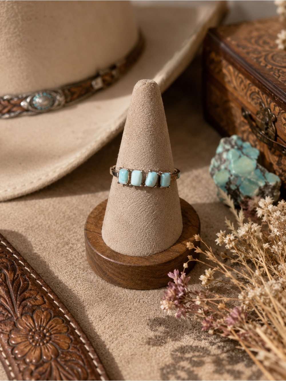 Precious Stone Larimer Five-Panel Ring - Sterling Silver 925